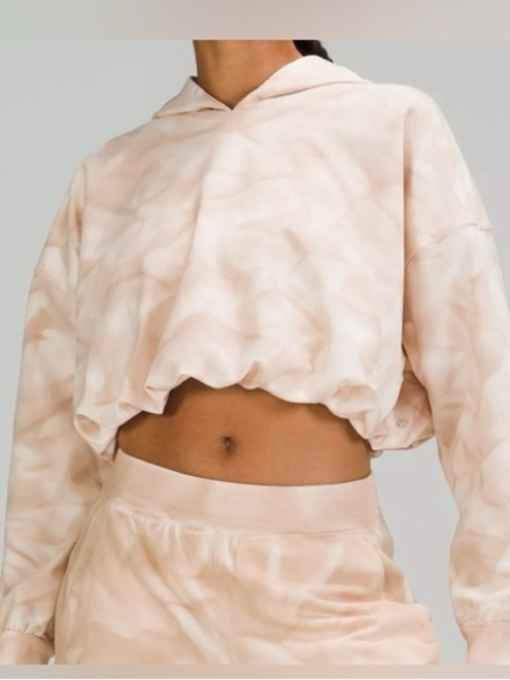 Lululemon LA All Yours Bubble Hem Hoodie in the Cafe Au Lait wave wash colorway